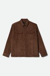 Men's Selden Soft Brushed Flannel in Pinecone Brown Pinestripe