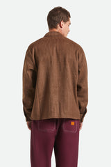 Men's Selden Soft Brushed Flannel in Pinecone Brown Pinestripe