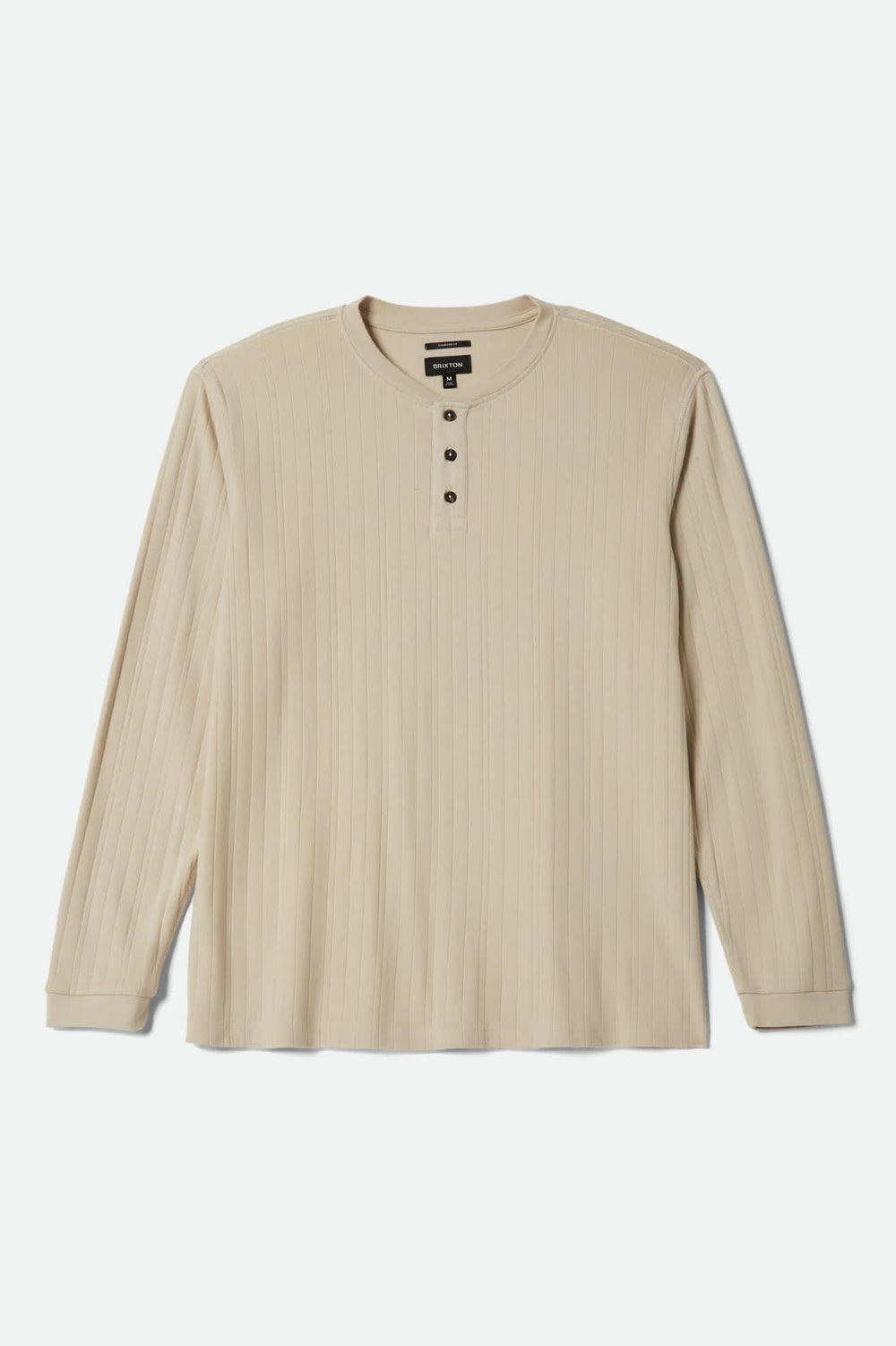 Men's Vintage Ribbed Long Sleeve Henley in Beige