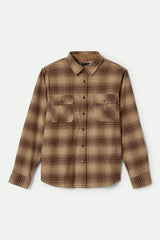 Men's Builders Bowery Stretch Water Resistant L/S Flannel in Pine Needle/Sunbaked