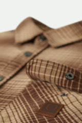 Men's Builders Bowery Stretch Water Resistant L/S Flannel in Pine Needle/Sunbaked