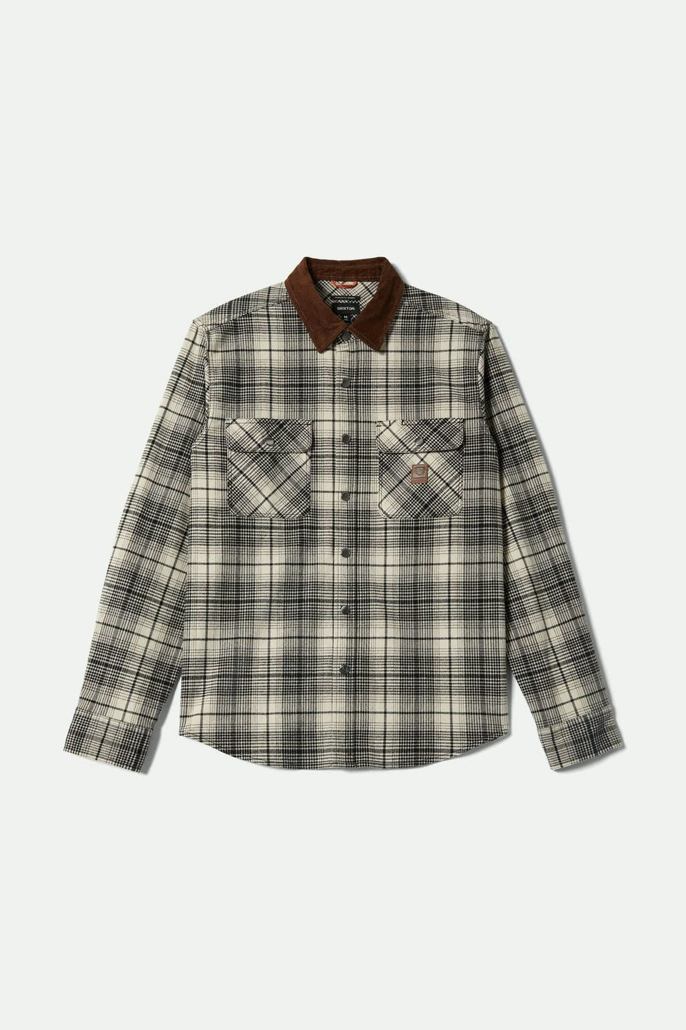 Men's Builders Bowery Performance Flannel in Off White/Black
