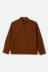 Men's New West Relaxed Overshirt in Washed Copper Corduroy