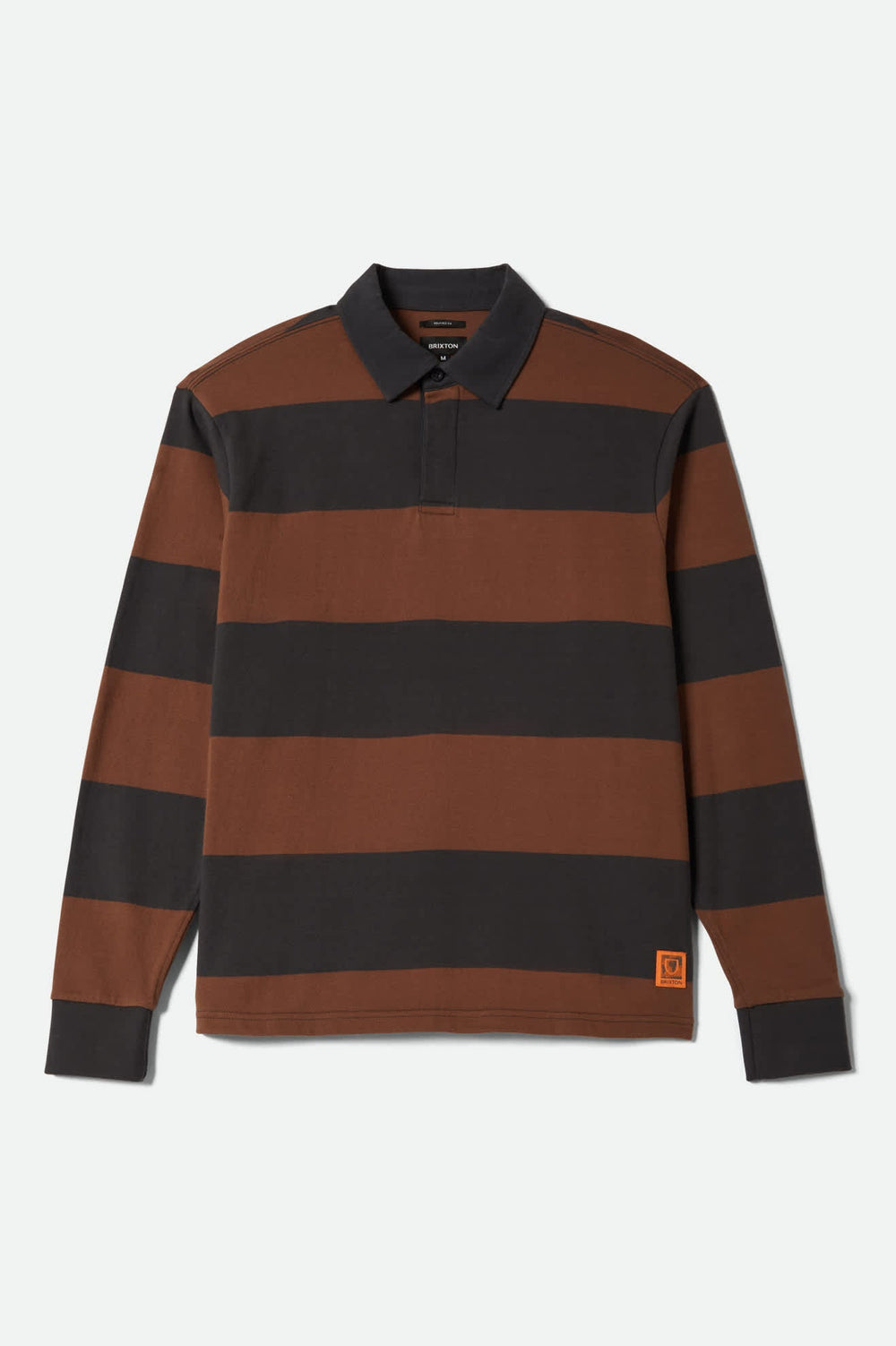 Men's Union Heavyweight Rugby Polo in Washed Black/Pinecown Brown