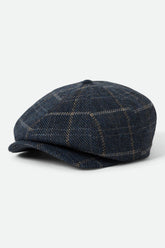 Unisex Brood Newsboy Cap in Mood Indigo/Tan