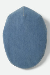 Unisex Hooligan Flat Cap in Denim/Off White