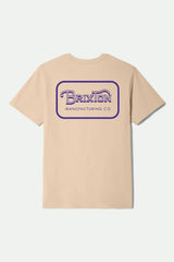 Men's Grade Short Sleeve Standard T-Shirt in Cream/Violet