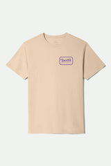 Men's Grade Short Sleeve Standard T-Shirt in Cream/Violet