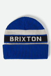 Men's Rainier Striped Beanie in Royal/White/Black