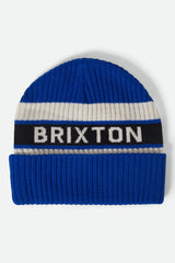 Men's Rainier Striped Beanie in Royal/White/Black