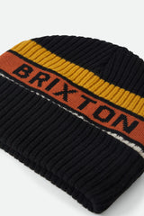 Men's Rainier Striped Beanie in Black/Yellow/Orange