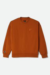 Men's Embroidered Heavyweight Crew in Rustic Caramel