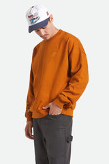 Men's Embroidered Heavyweight Crew in Rustic Caramel