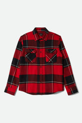 Men's Bowery Flannel in Black/Adrenaline Rush/Off White