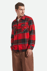 Men's Bowery Flannel in Black/Adrenaline Rush/Off White