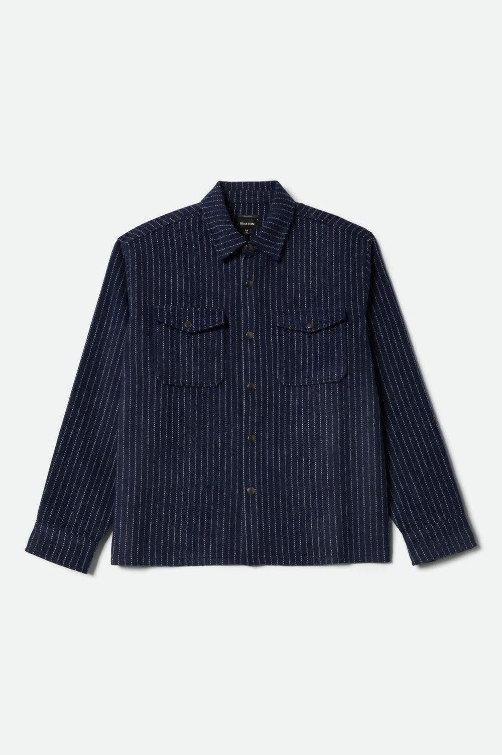 Men's Selden Soft Brushed Flannel in Mood Indigo Pinestripe