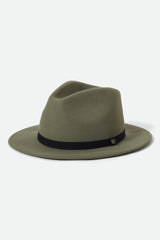 Unisex Messer Packable Fedora in Olive Surplus/Black