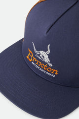 Unisex Barren Netplus Trucker Hat in Navy/Brown Sugar