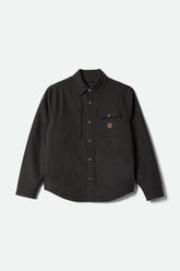 Men's Builders Stretch Long Sleeve Overshirt in Washed Black