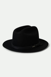Unisex Hitch Ranch Fedora in Black/Black