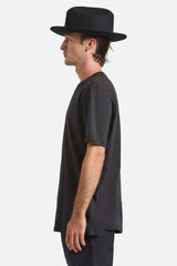 Unisex Hitch Ranch Fedora in Black/Black