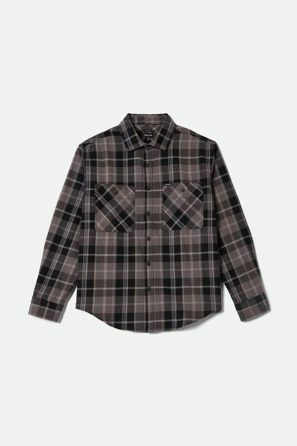 Men's Vintage Wash Flannel in Black/Charcoal Beige/Slate