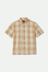 Men's Cru Linen Blend Short Sleeve Shirt in Off White/Sand