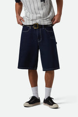 Men's Builders Carpenter Baggy Short in Rinse Denim