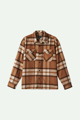 Men's Selden Soft Brushed L/S Flannel Overshirt in Tan/Bison