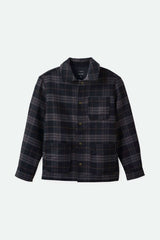 Brixton Men's Shop Menswear Chore Coat in color Black/Charcoal Plaid