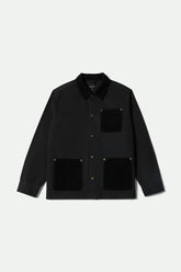 Men's Herringbone Lightweight Chore Coat in Black Herringbone