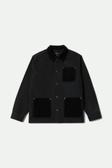 Men's Herringbone Lightweight Chore Coat in Black Herringbone