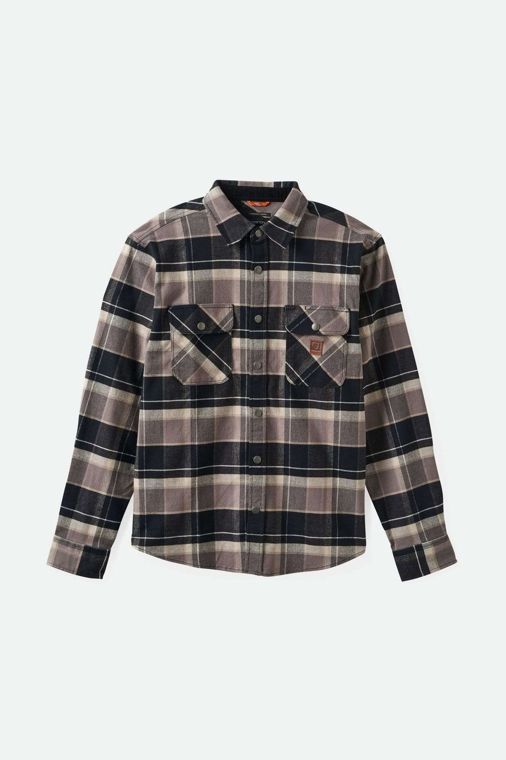 Men's Builders Bowery Stretch Water Resistant L/S Flannel in Black/Charcoal/Beige