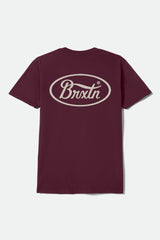 Men's Parsons Short Sleeve Standard T-Shirt in Burgundy/Stone