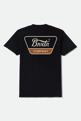 Men's Linwood Short Sleeve Standard T-Shirt in Black/Stone/Rust