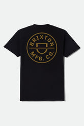 Men's Crest Short Sleeve Standard T-Shirt in Black/Bronze