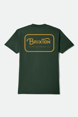 Men's Grade Short Sleeve Standard T-Shirt in Forest Green/Gold