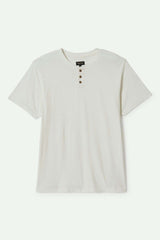 Unisex Vintage Reserve Short Sleeve Henley in Off White Sol Wash