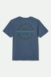 Men's Oath V Short Sleeve Standard T-Shirt in Harbor Blue/Dk Brown/Teal