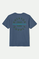 Men's Oath V Short Sleeve Standard T-Shirt in Harbor Blue/Dk Brown/Teal