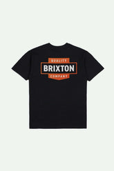 Brixton Men's Osborn S/S Standard T-Shirt in color Black Worn Wash
