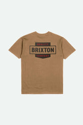 Brixton Men's Osborn S/S Standard T-Shirt in color Tobacco Brown Worn Wash