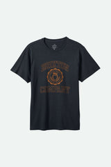 Men's University S/S Standard T-Shirt in Black Worn Wash