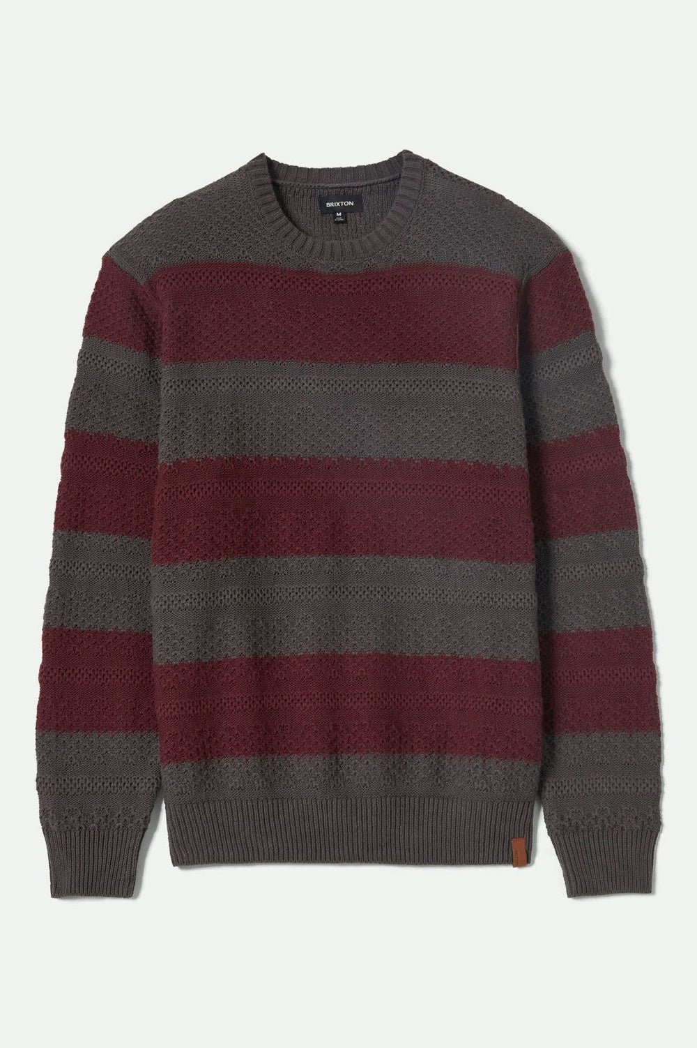 Men's Midnight Crew Sweater in Black/Port Stripe