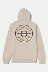 Men's Crest Hoodie in Cream/Jet Black/Washed Copper