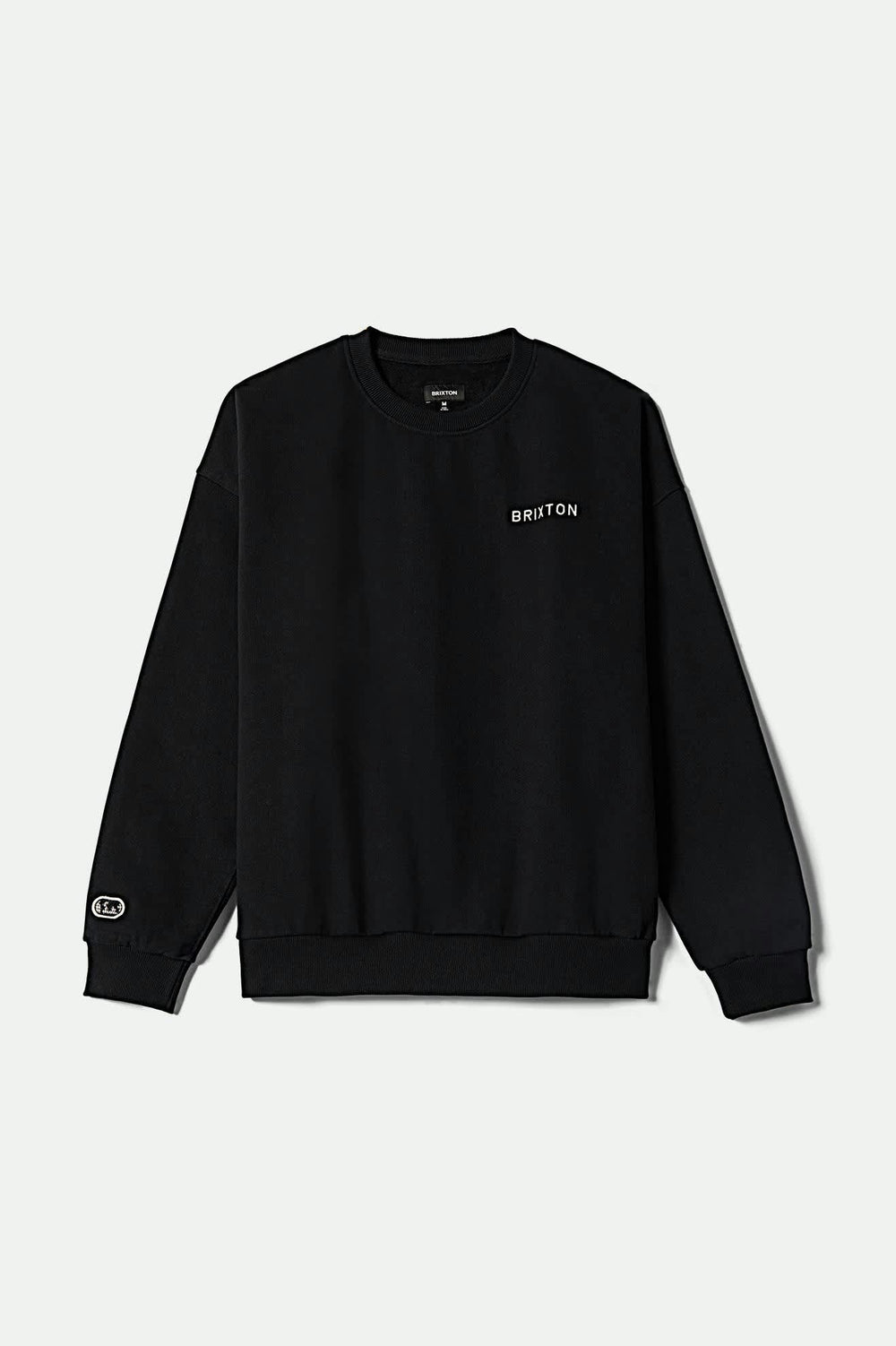 Men's Embroidered Heavyweight Oversized Crew in Black