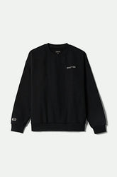 Men's Embroidered Heavyweight Oversized Crew in Black