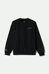 Men's Embroidered Heavyweight Oversized Crew in Black