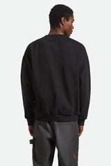 Men's Embroidered Heavyweight Oversized Crew in Black