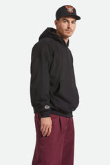 Men's Embroidered Heavyweight Oversized Hoodie in Black
